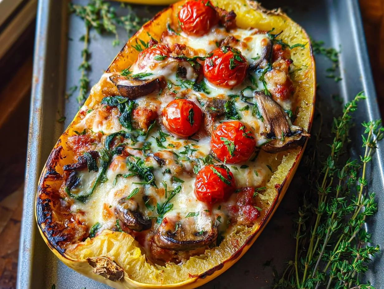 Irresistible Sausage Stuffed Spaghetti Squash