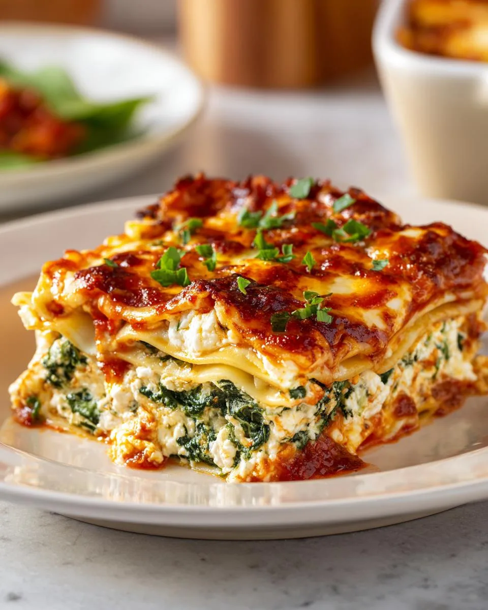 Spinach Cottage Cheese Lasagna - detail 2