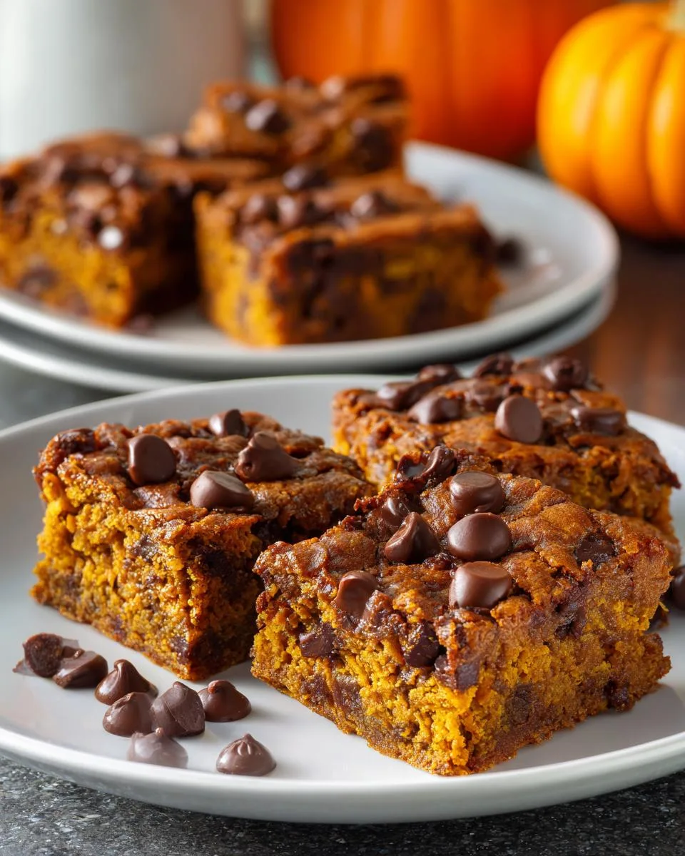 pumpkin chocolate chip bars - detail 2