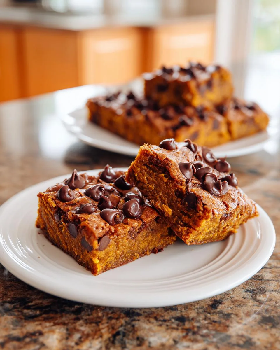 pumpkin chocolate chip bars - detail 3
