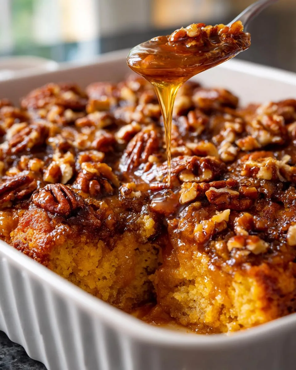 pumpkin pecan cobbler - detail 1