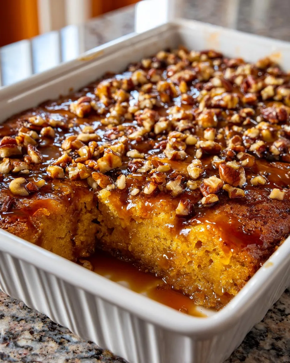 pumpkin pecan cobbler - detail 2