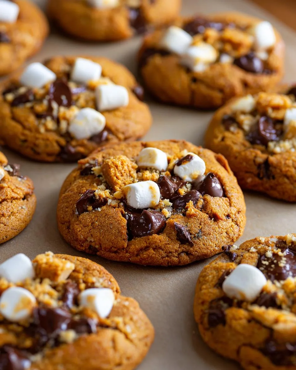 pumpkin s’mores cookies - detail 2