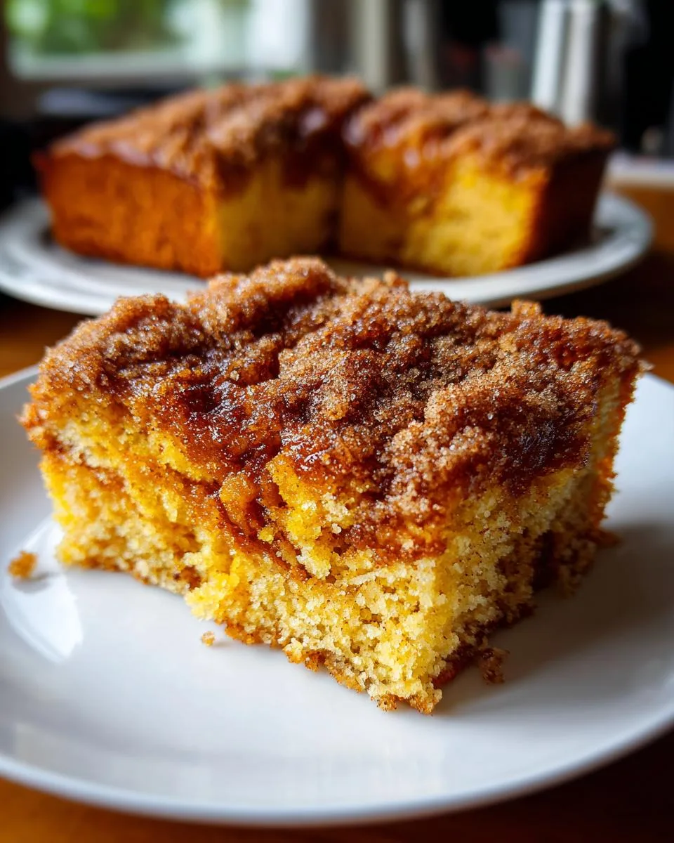 pumpkin snickerdoodle snack cake - detail 1