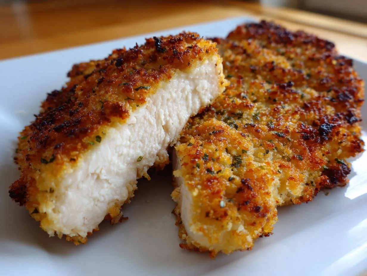 Juicy Air Fryer Parmesan Crusted Chicken in 30 Minutes