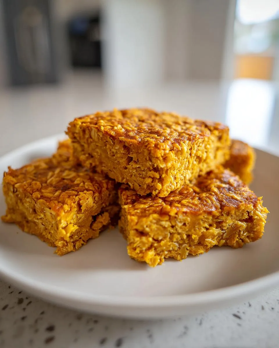 Baked Pumpkin Oatmeal Bars - detail 1
