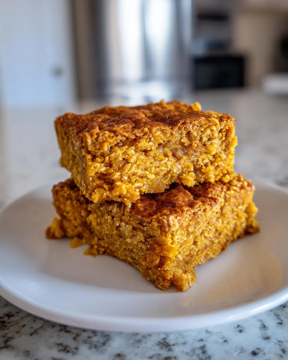 Baked Pumpkin Oatmeal Bars - detail 3