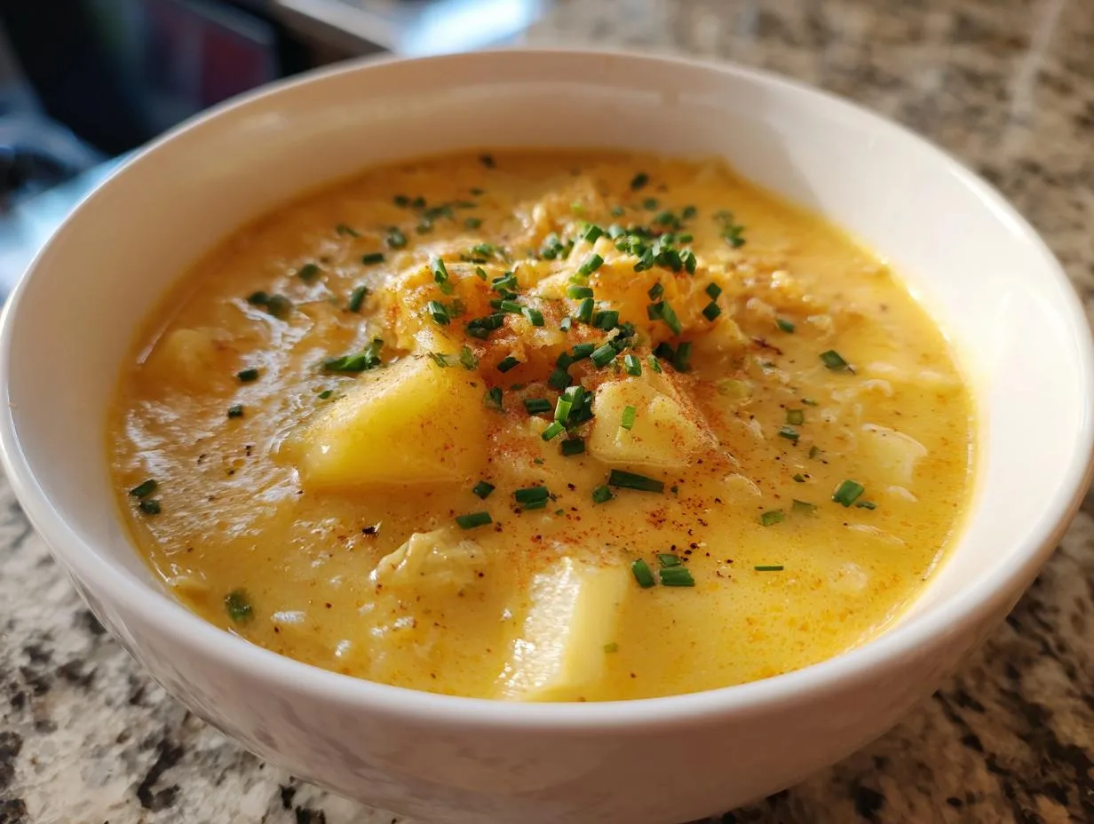 30-Minute Cheddar Garlic Potato Soup Your Family Will Crave