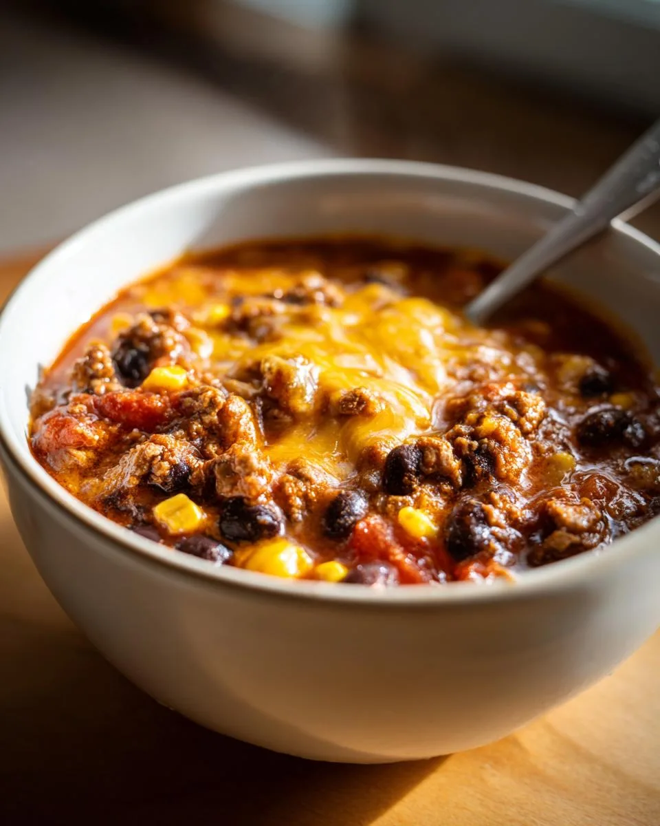 Cheesy Ground Beef Taco Soup - detail 1
