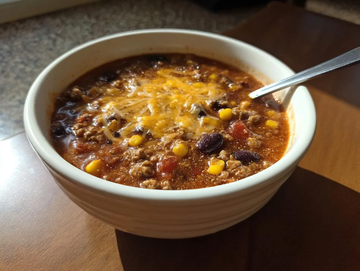 35-Minute Cheesy Ground Beef Taco Soup – Comfort Perfection