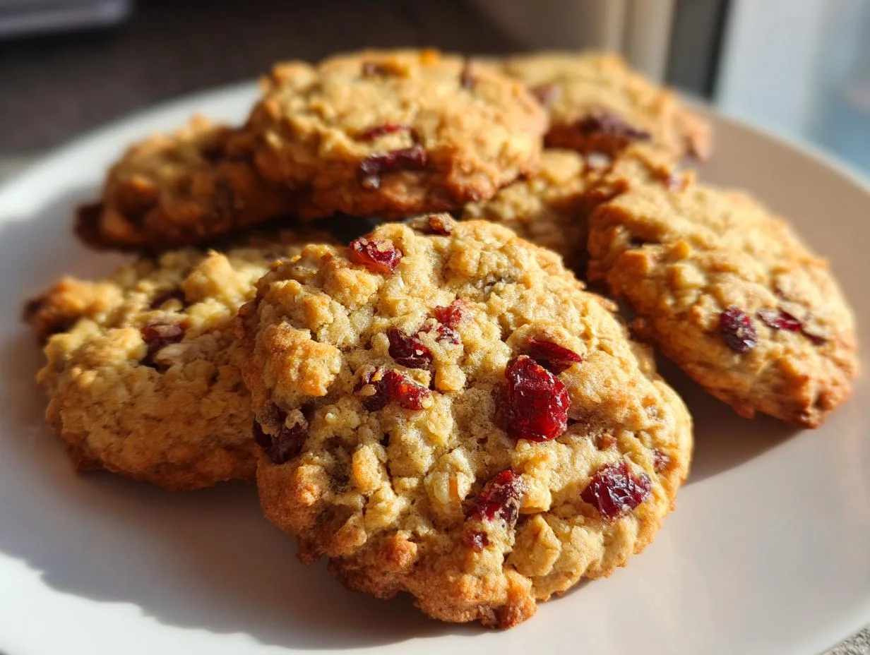 5-Ingredient Cranberry Orange and Oat Cookies