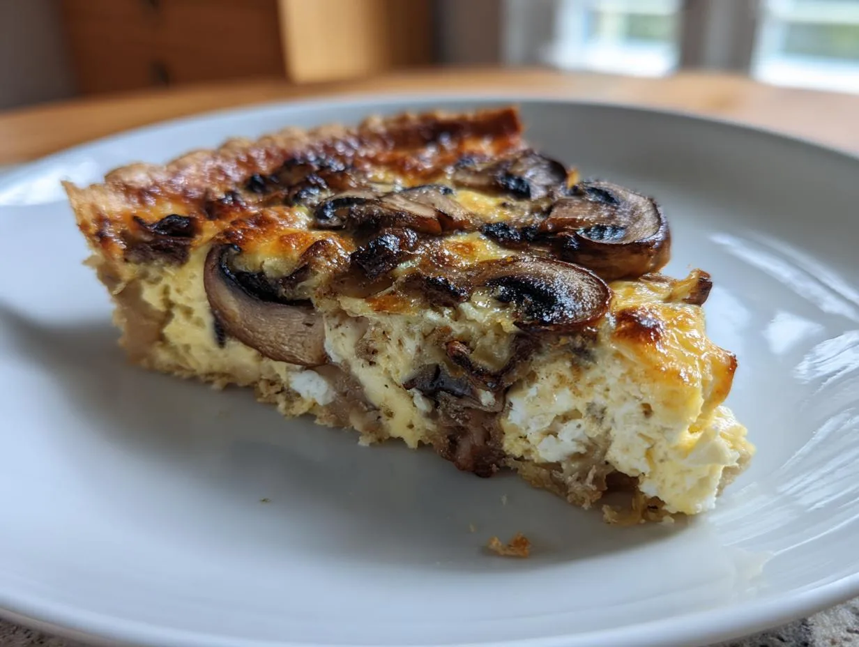 Creamy 5-Ingredient Mushroom &amp; Gruyere Cottage Cheese Quiche