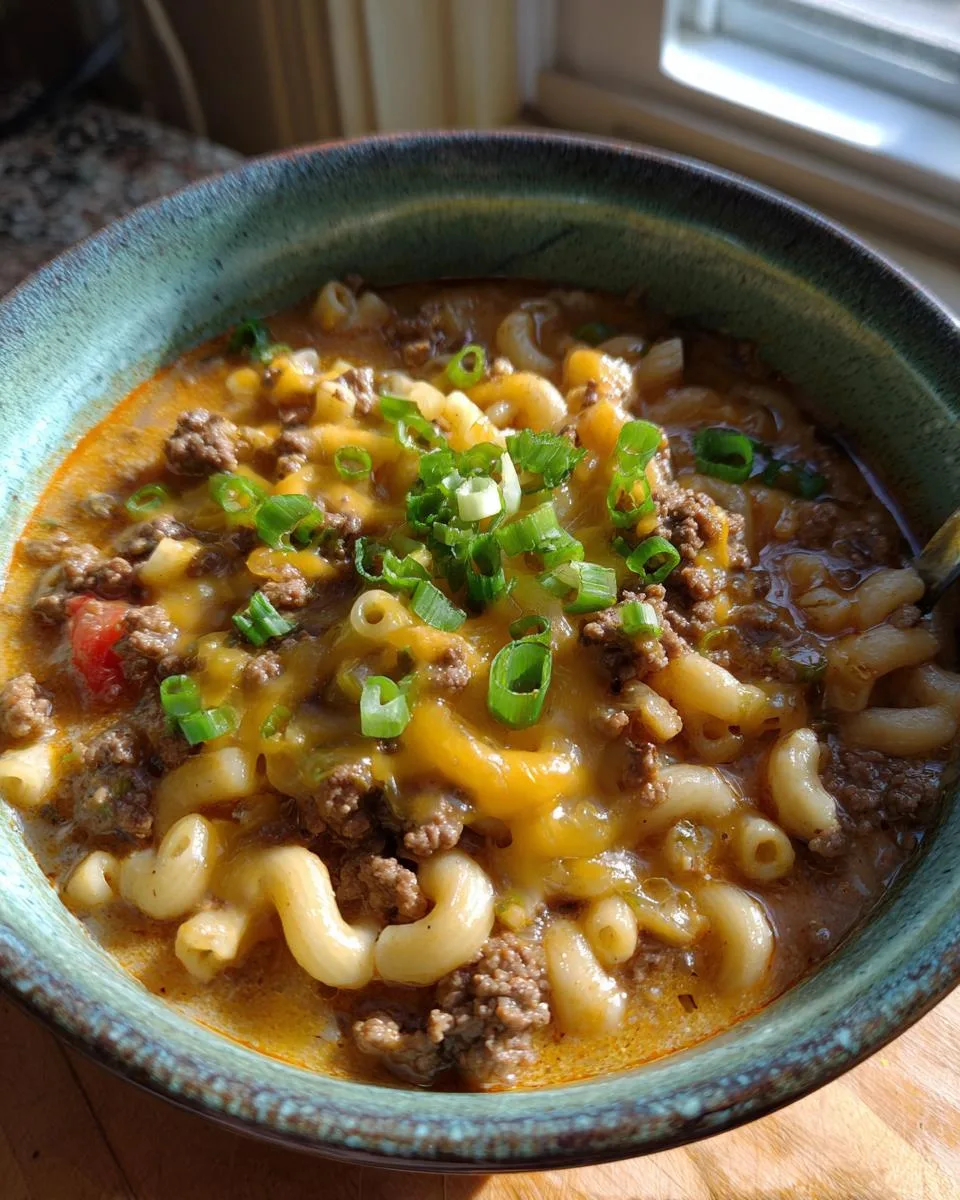 One-Pot Macaroni Cheeseburger Soup - detail 2