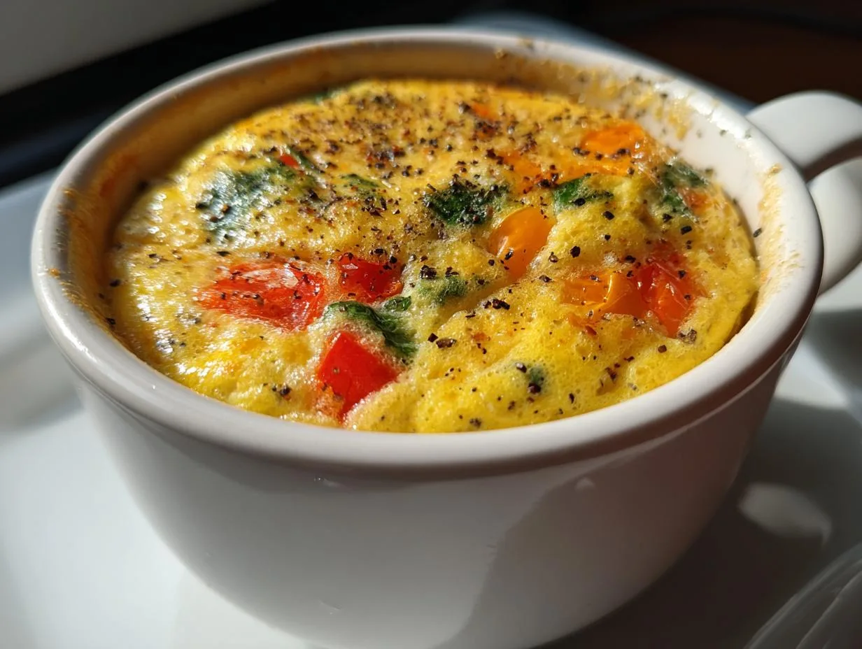 25g Protein Microwave Cottage Cheese Egg Muffin in 5 Minutes