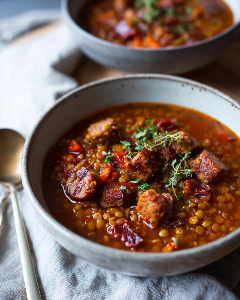 Sausage And Lentil Soup - detail 2