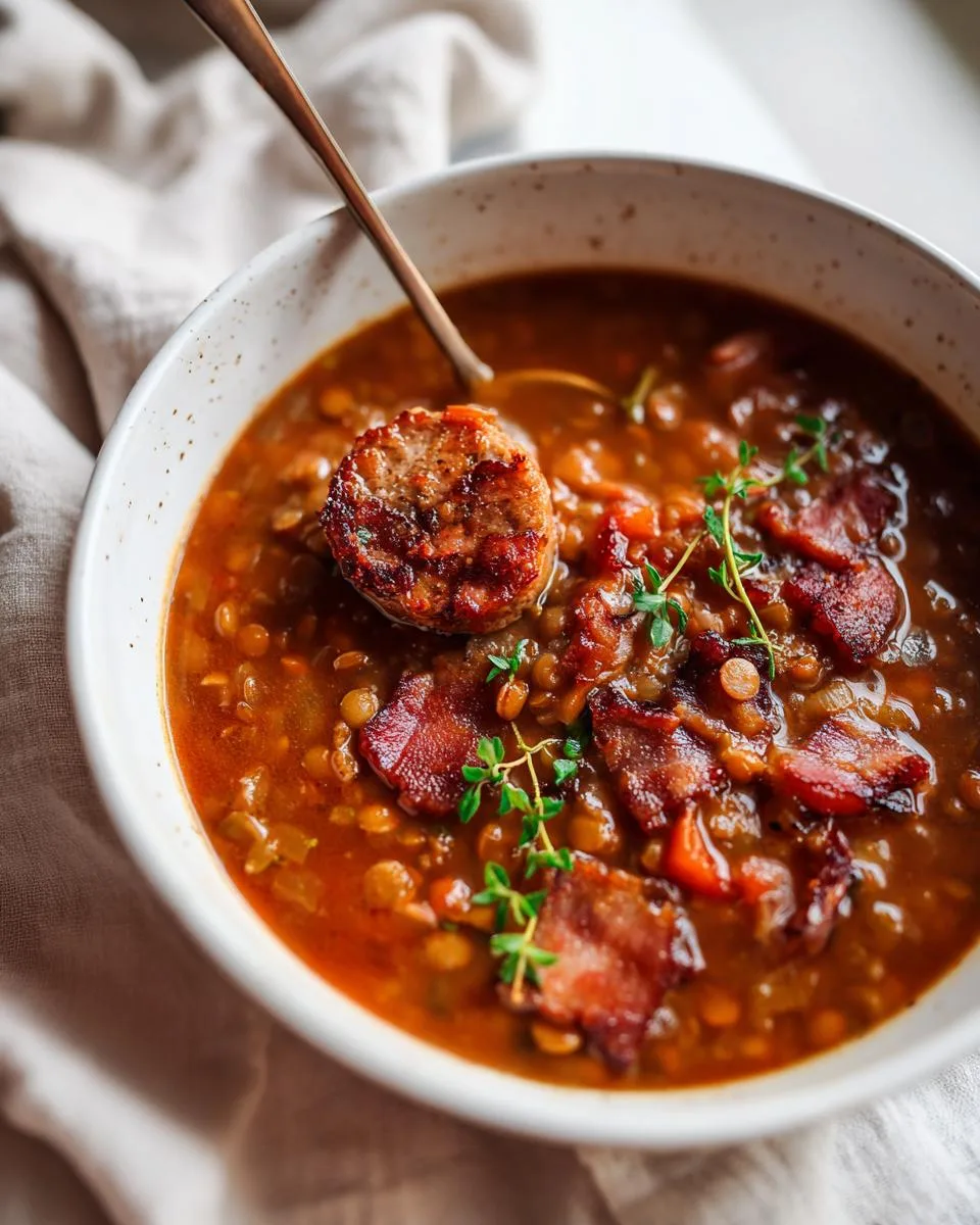 Sausage And Lentil Soup - detail 3