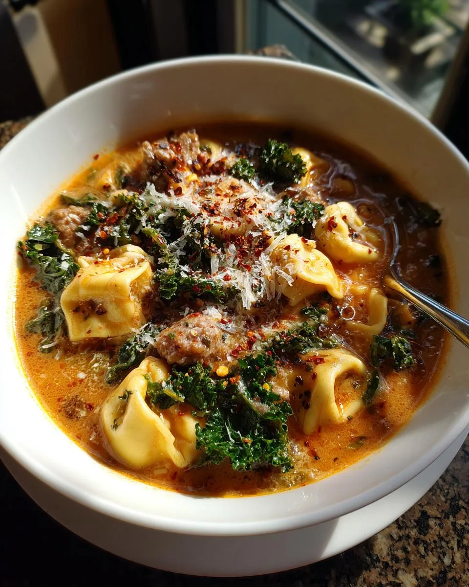 Tortellini Soup with Sausage and Kale - detail 1