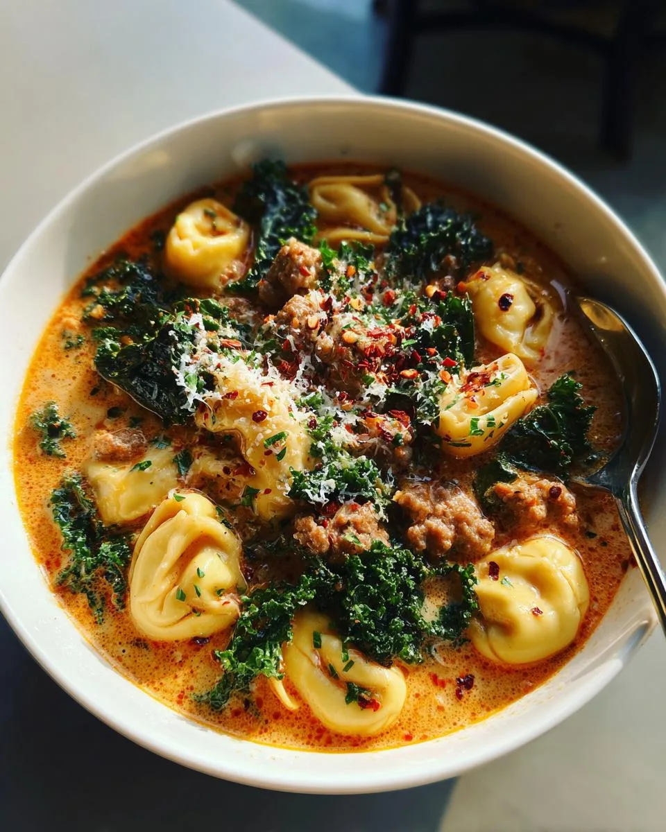 Tortellini Soup with Sausage and Kale - detail 2