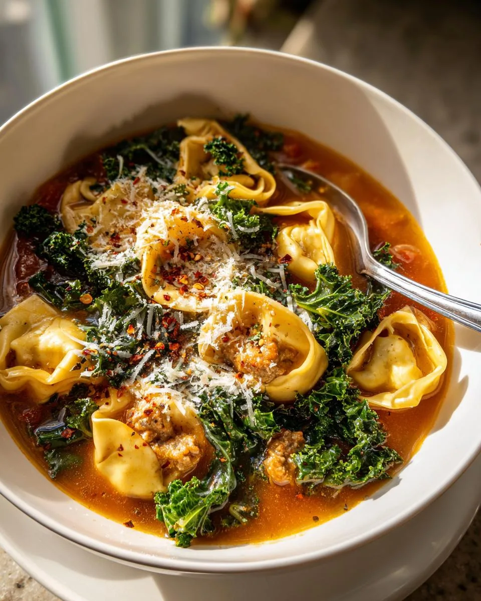 Tortellini Soup with Sausage and Kale - detail 3