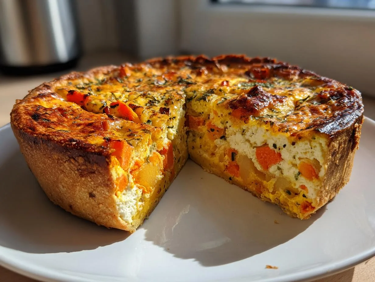 Hearty Vegetable Cottage Cheese Quiche Recipe in 4 Steps