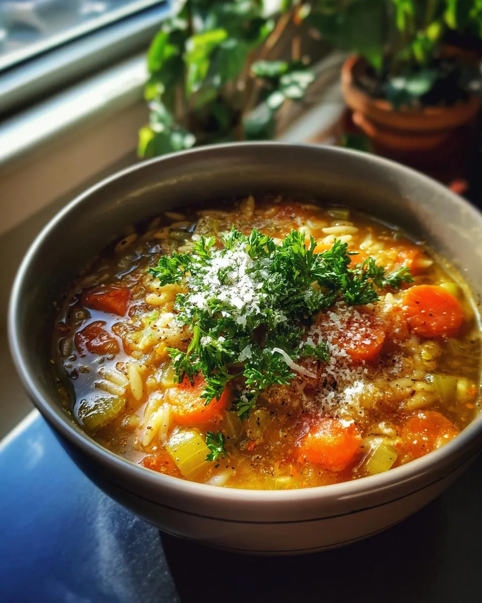 Vegetable Orzo Soup - detail 2