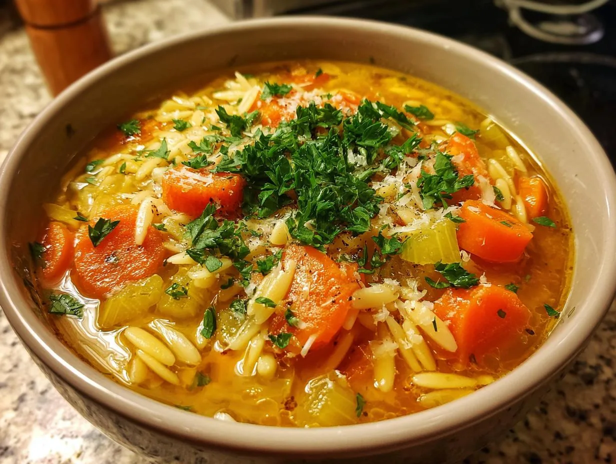 Hearty Vegetable Orzo Soup Ready in Just 45 Minutes
