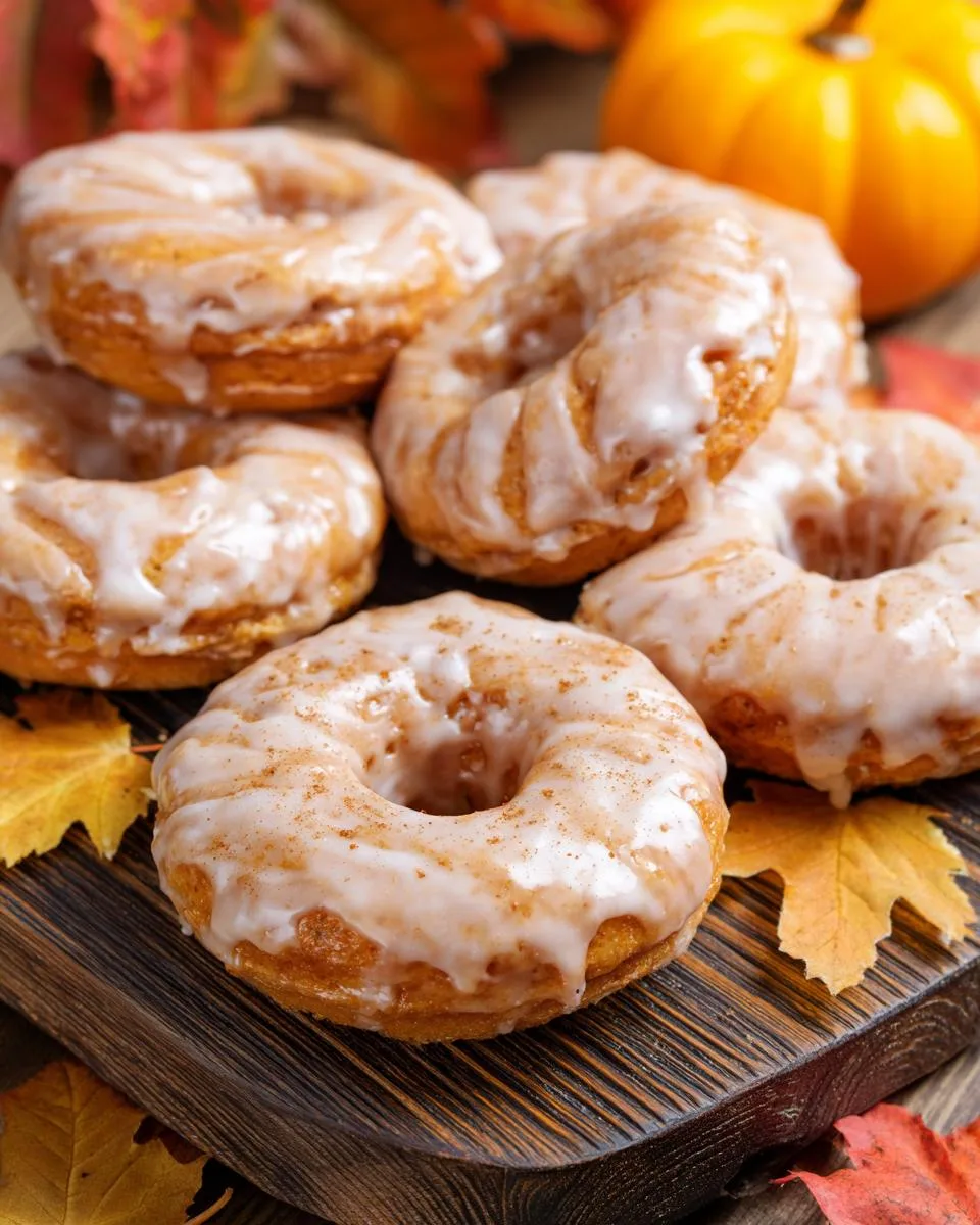 pumpkin donuts with maple glaze - detail 1