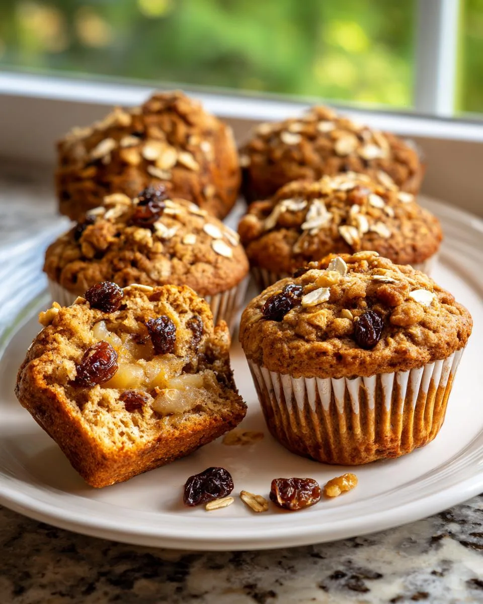 Apple Raisin and Oat mini maffins - detail 3