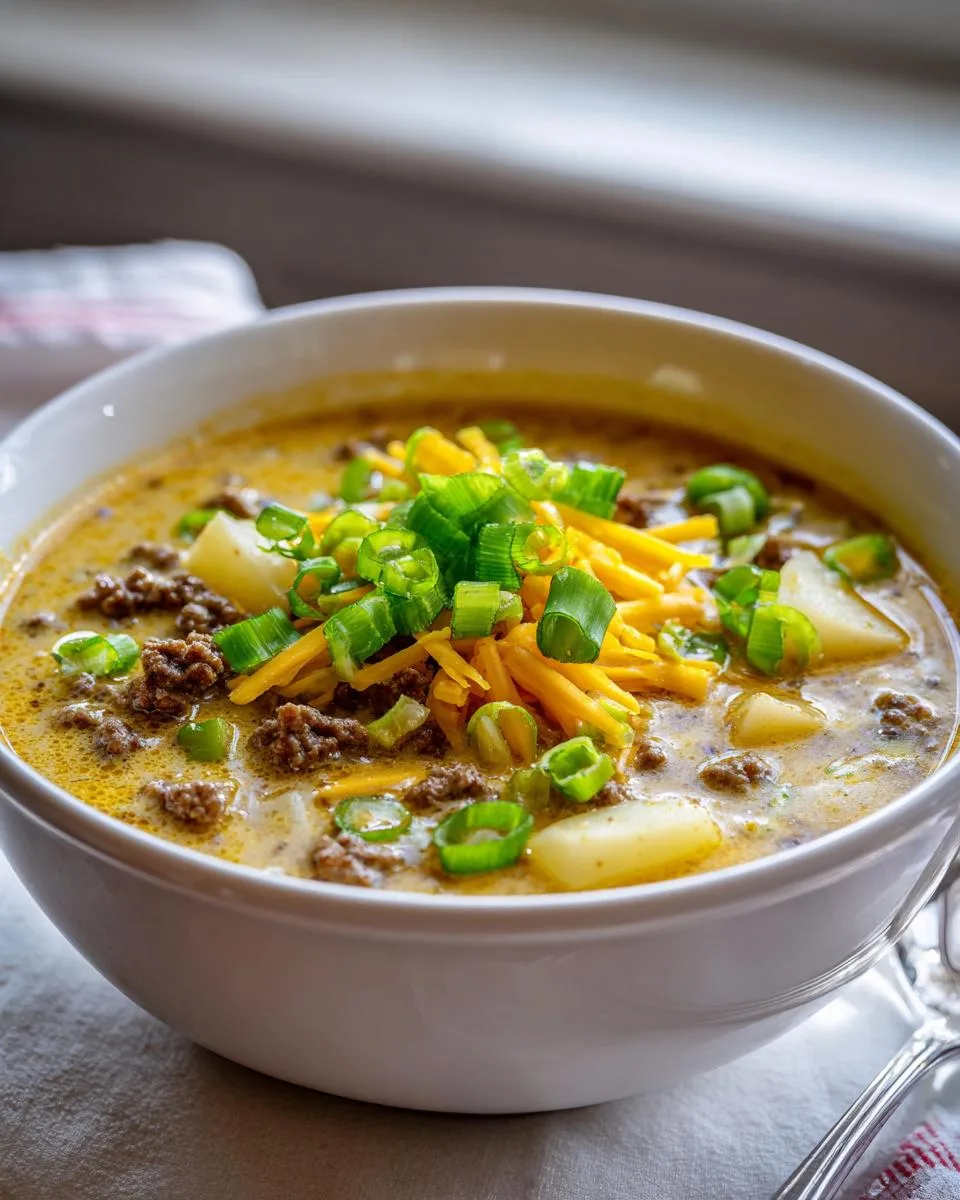 Award Winning Cheeseburger Soup - detail 3