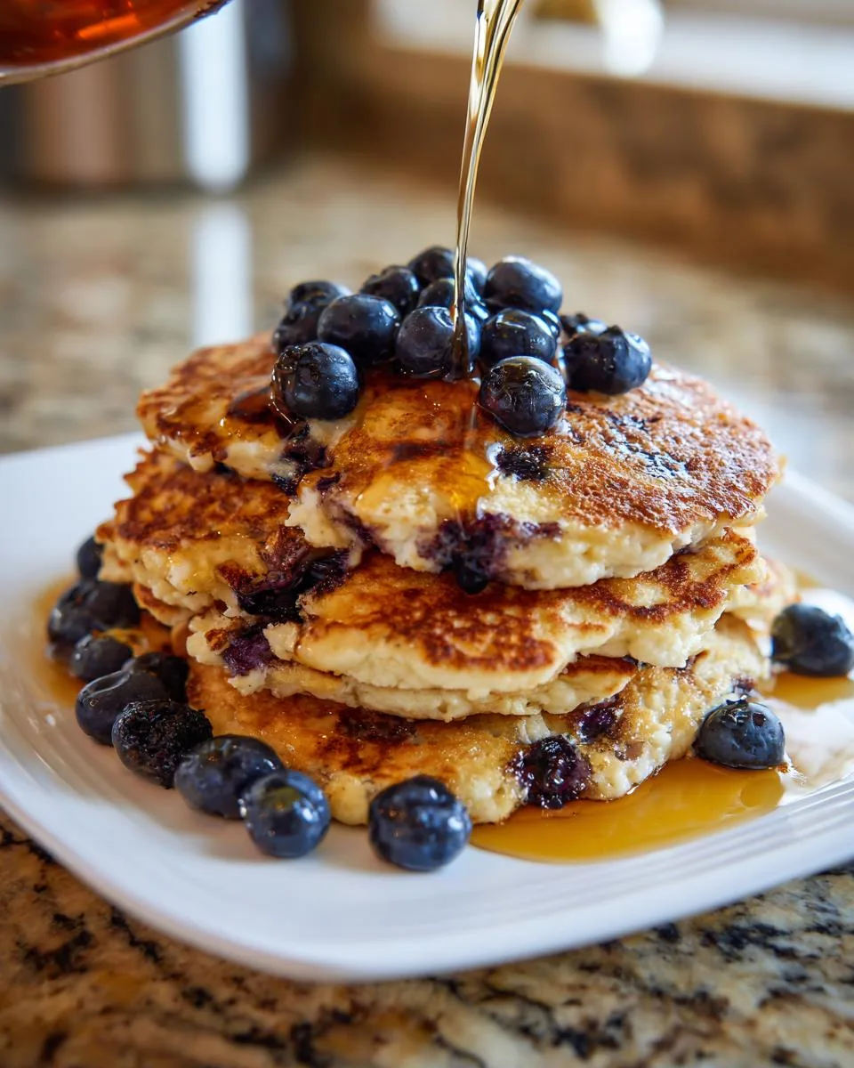 Blueberry Cottage Cheese Cloud Pancakes - detail 1