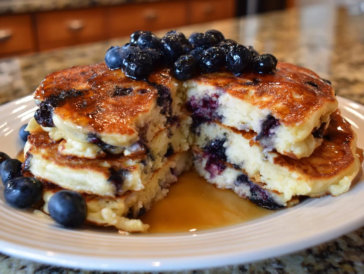 30-Min Blueberry Cottage Cheese Cloud Pancakes – Fluffy Bliss!