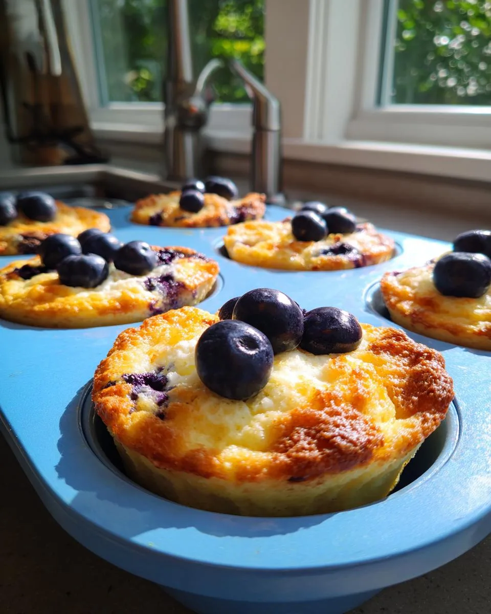 Blueberry Cottage Cheese Pancake Cups - detail 1