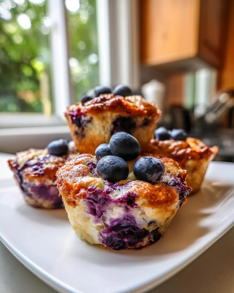 Blueberry Cottage Cheese Pancake Cups - detail 2
