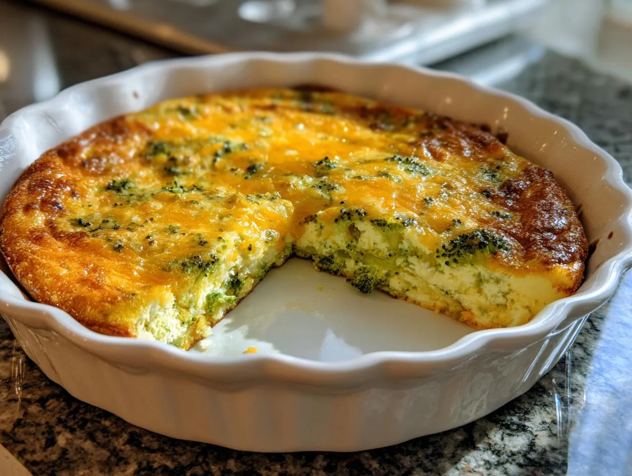 Creamy 5-Ingredient Broccoli and Cheddar Crustless Quiche That Astonishingly Easy