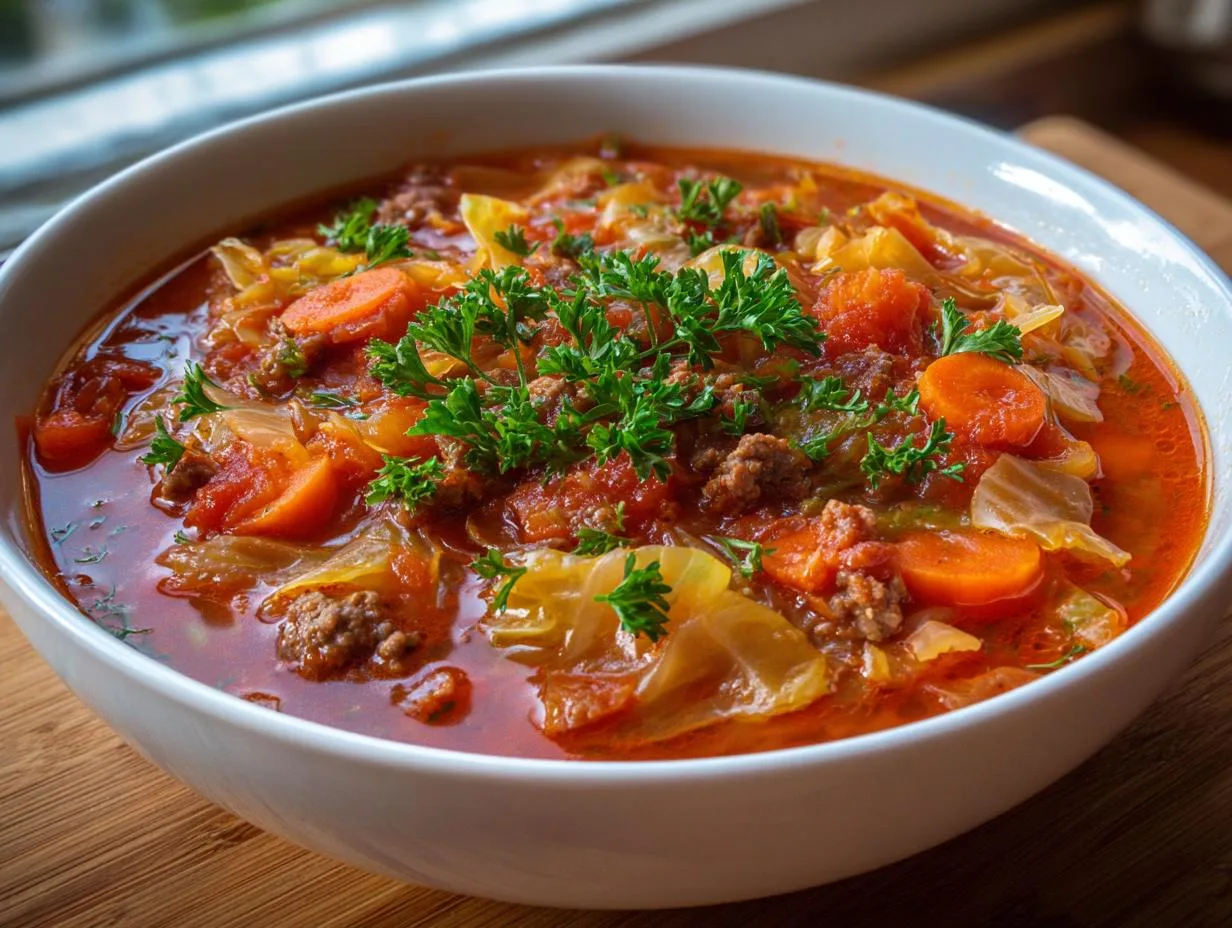 Hearty Cabbage Soup With Ground Beef