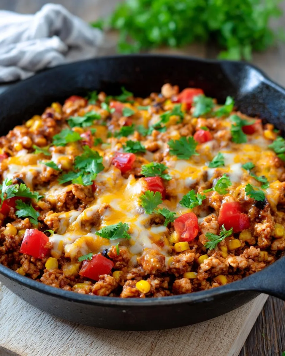 Cheesy Ground Chicken Skillet - detail 2