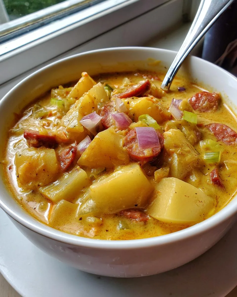 Cheesy Potato Kielbasa Soup - detail 2