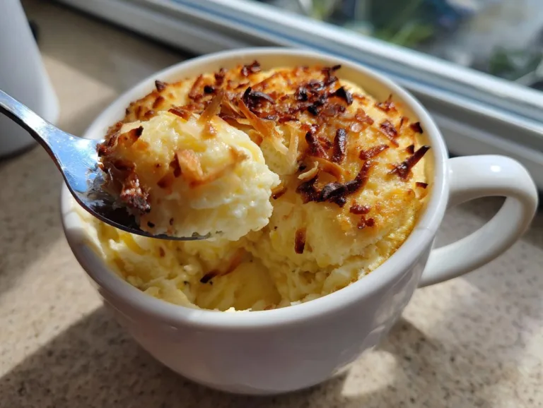 Coconut Cottage Cheese Mug Cake