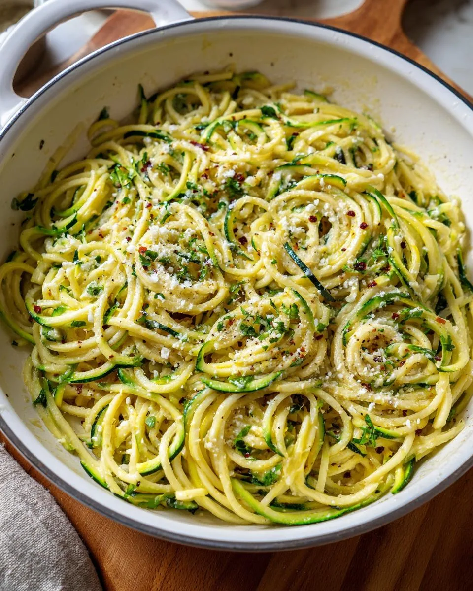 Cottage Cheese Alfredo Zoodle Skillet - detail 2