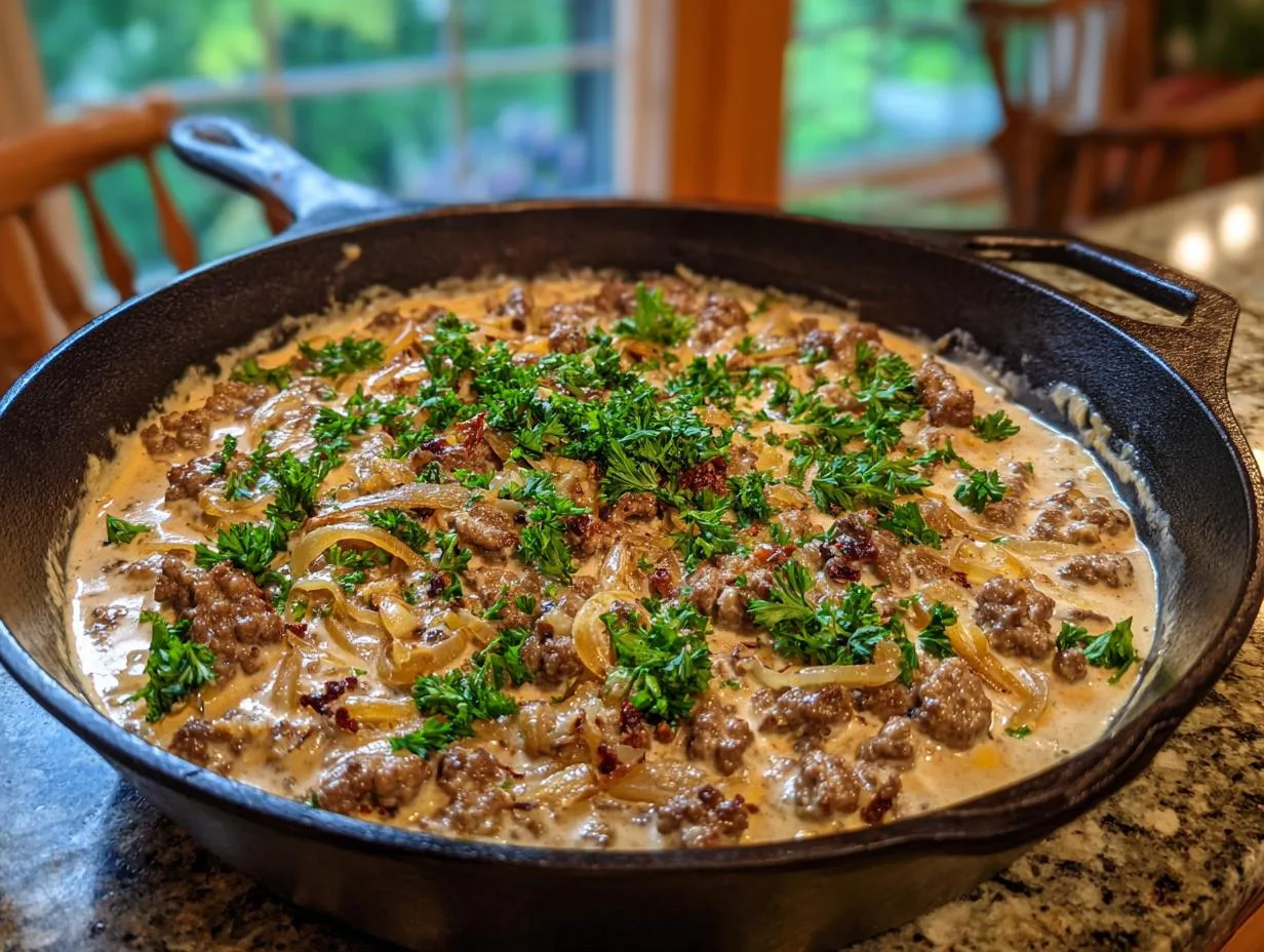 Creamy 30-Minute Cottage Cheese Beef Skillet