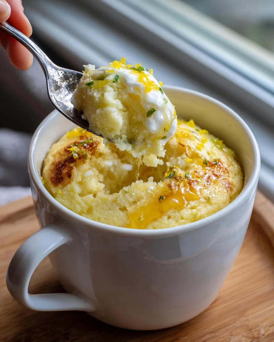 Lemon Cottage Cheese Mug Cake - detail 3