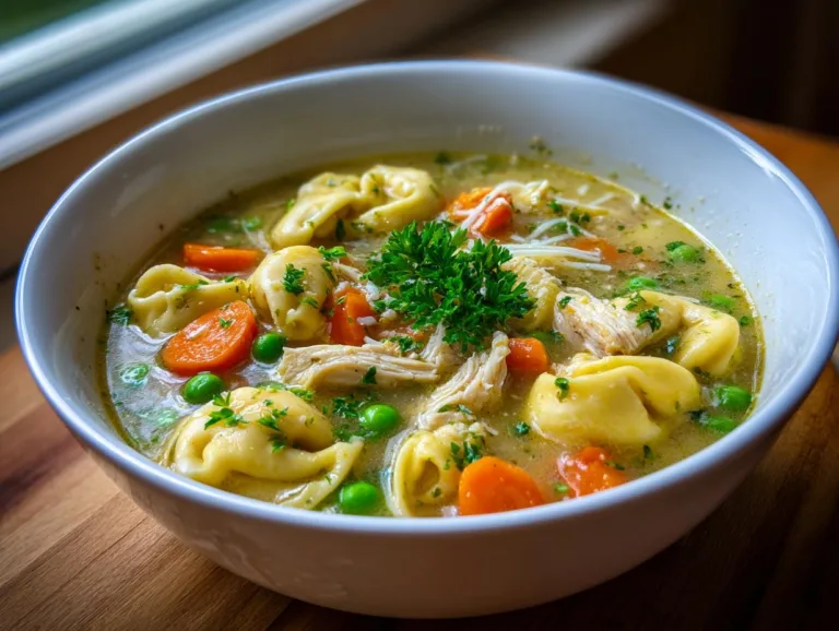 One-Pot Chicken Tortellini soup