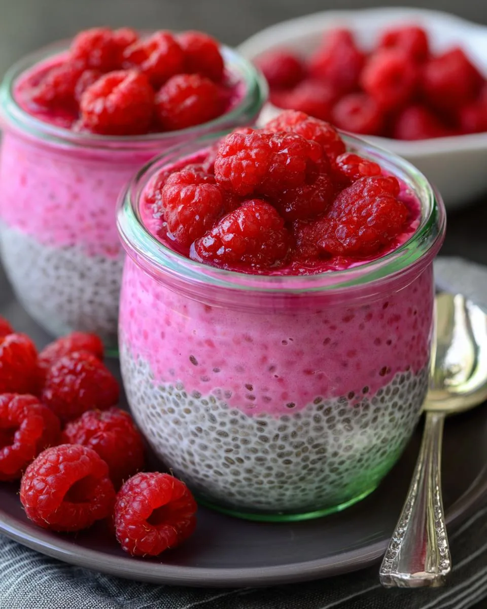 Vanilla Raspberry Chia Pudding - detail 1
