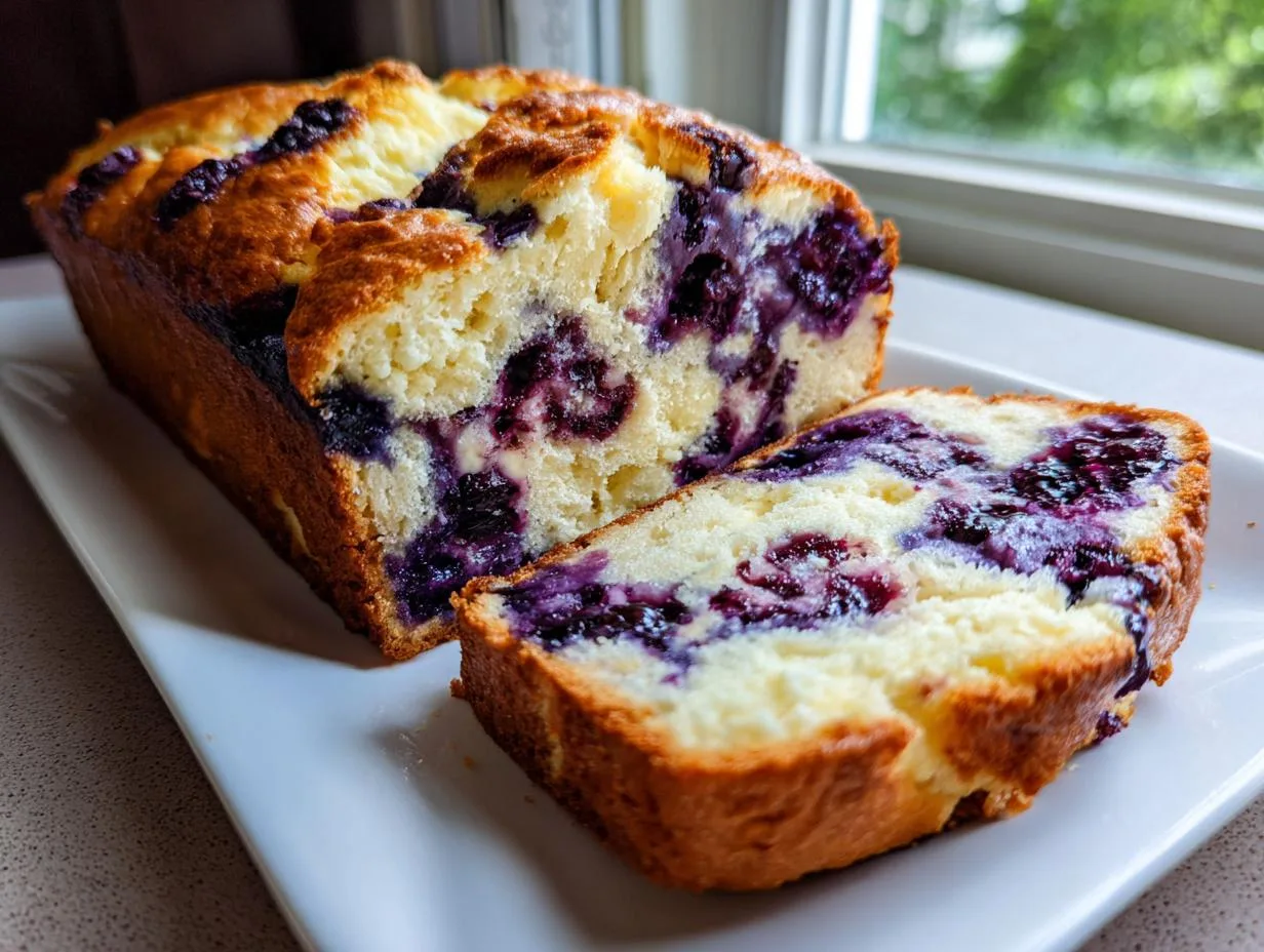 Viral Blueberry Cottage Cheese Loaf:  Protein-Packed Slices