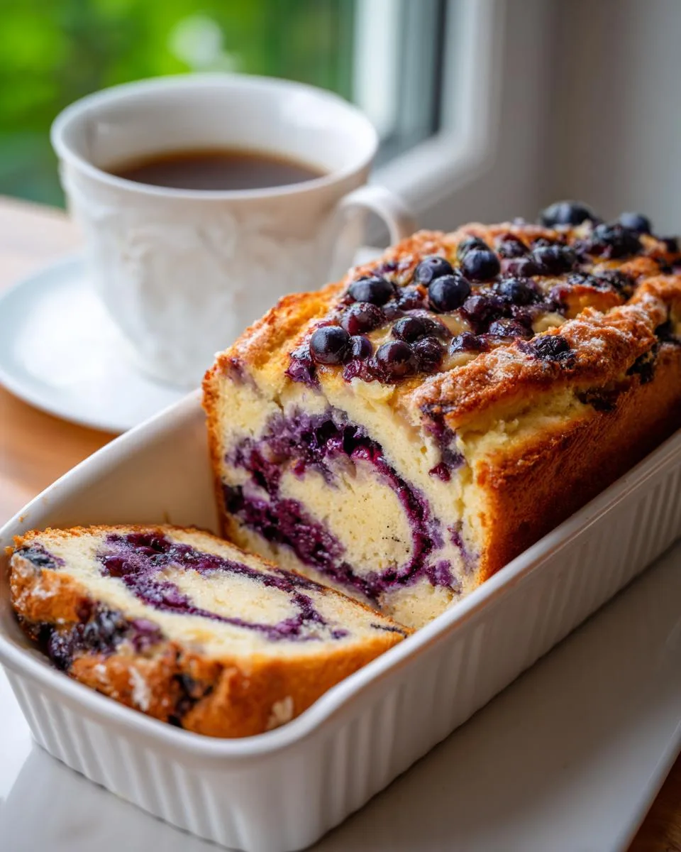 gluten-free blueberry cottage cheese bread - detail 1