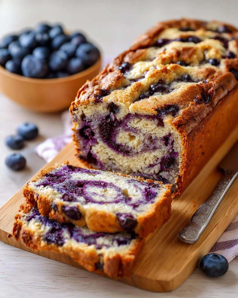 gluten-free blueberry cottage cheese bread - detail 2