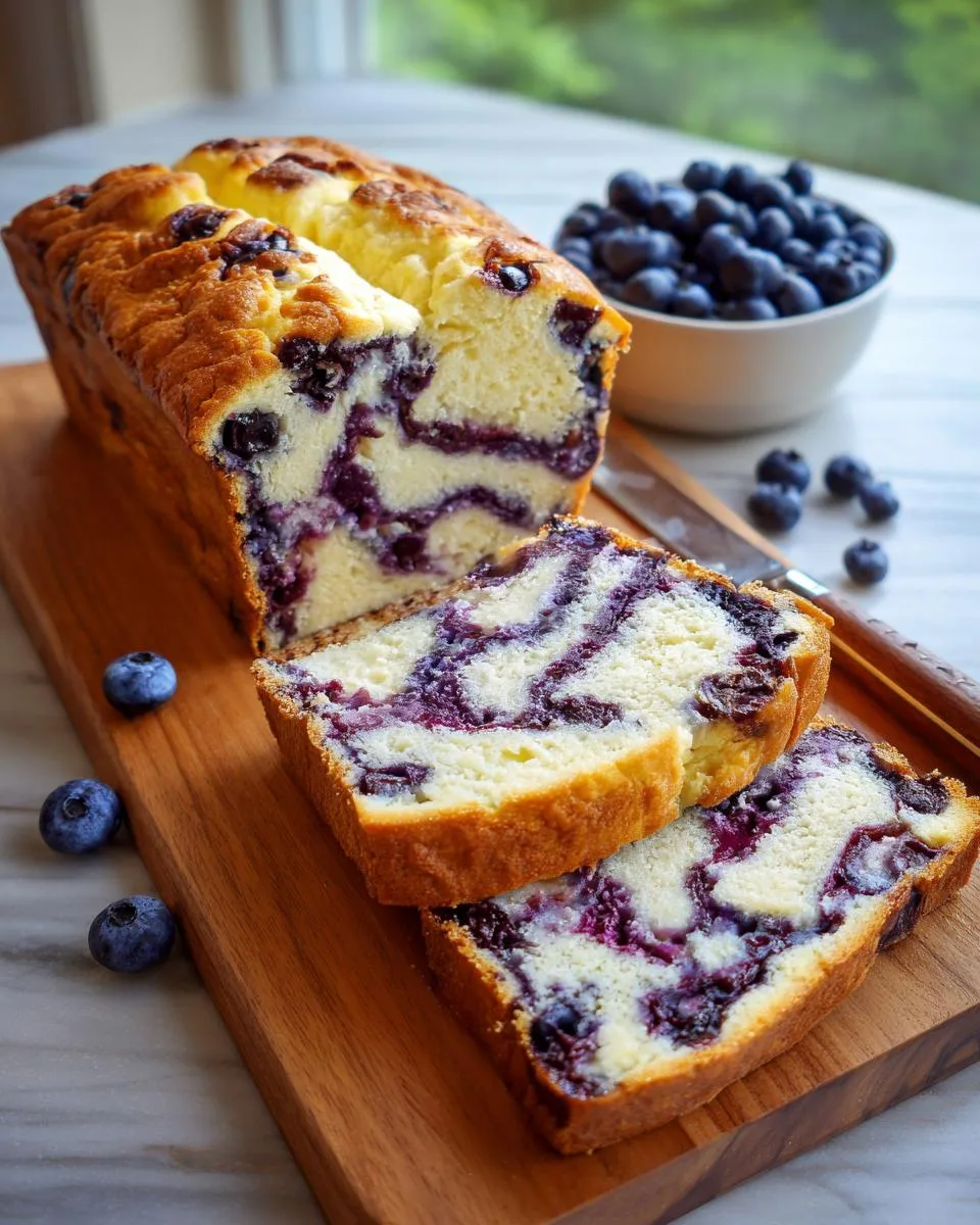 gluten-free blueberry cottage cheese bread - detail 3