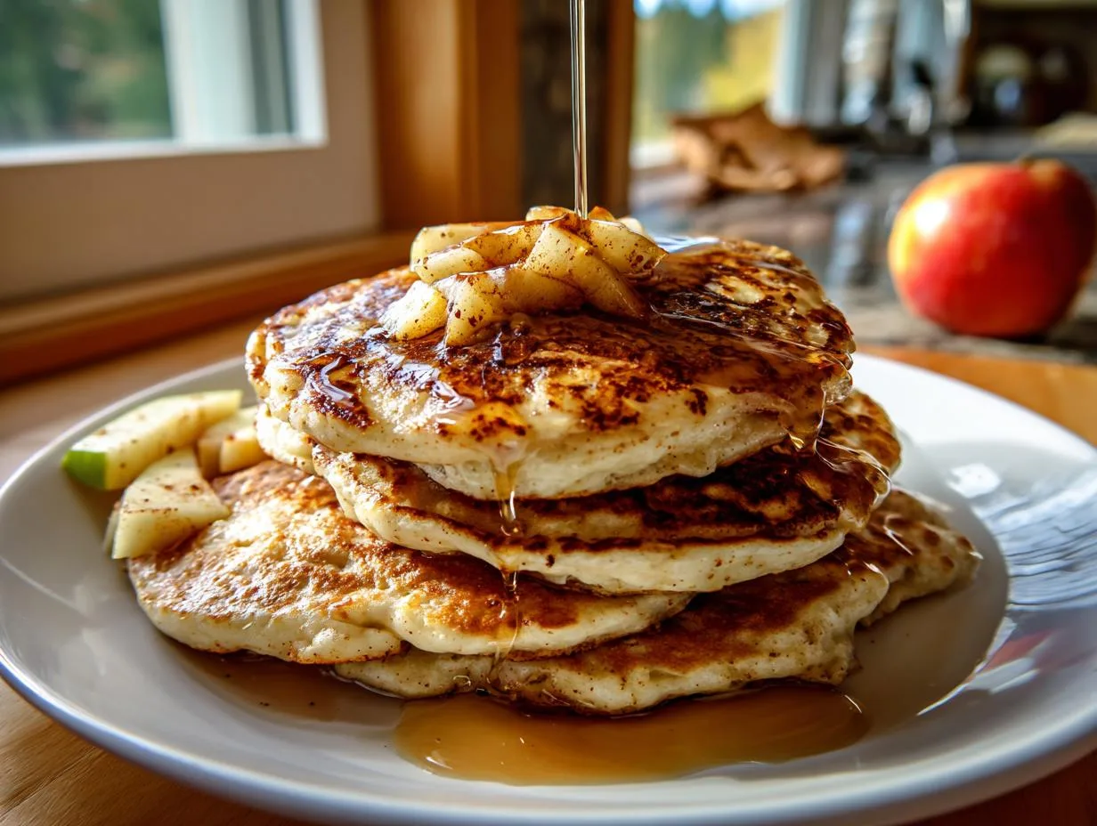 Fluffy Apple Pie Cottage Cheese Pancakes in Just 15 Minutes