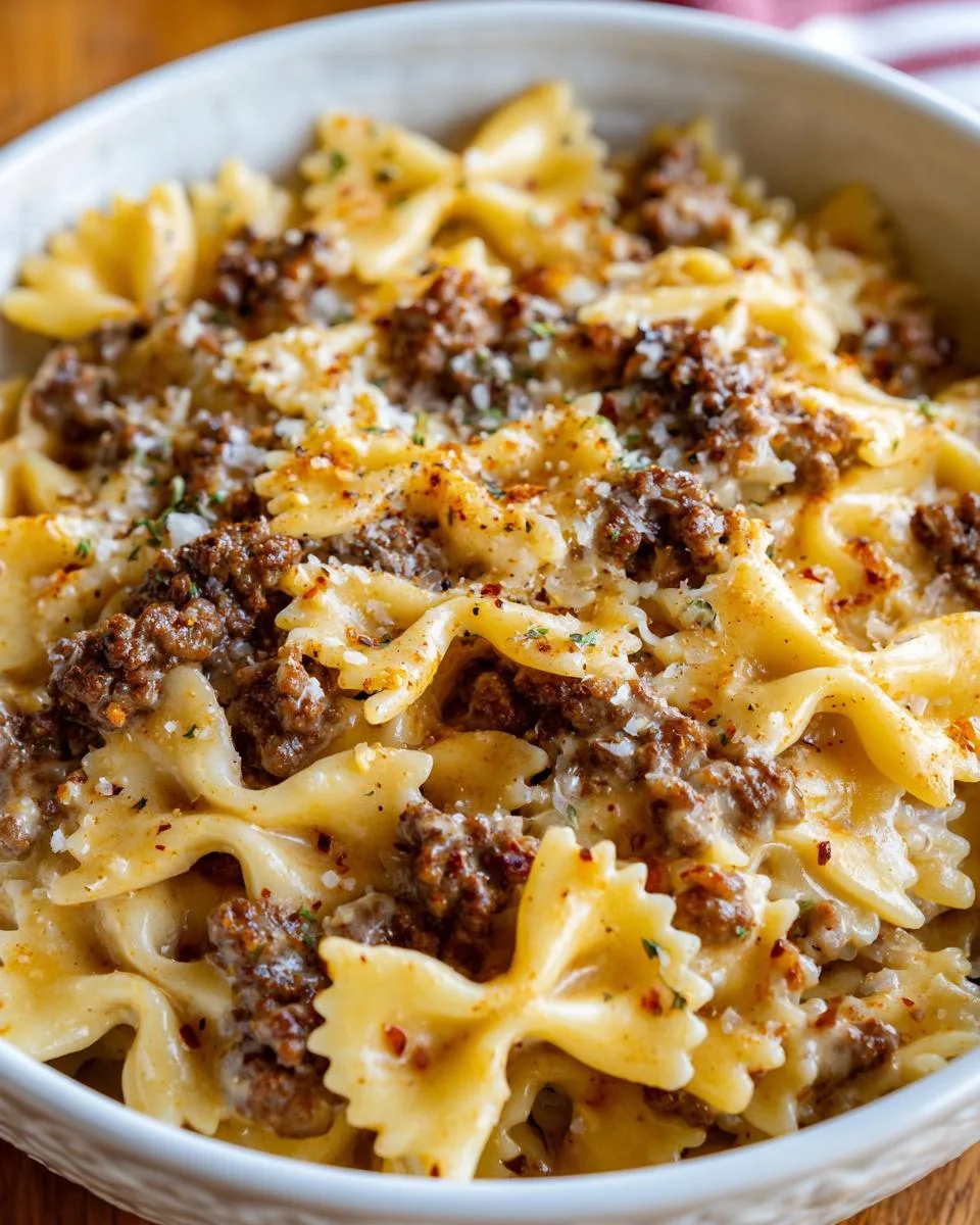 Cajun Cream Cheese Alfredo Bowties - detail 3