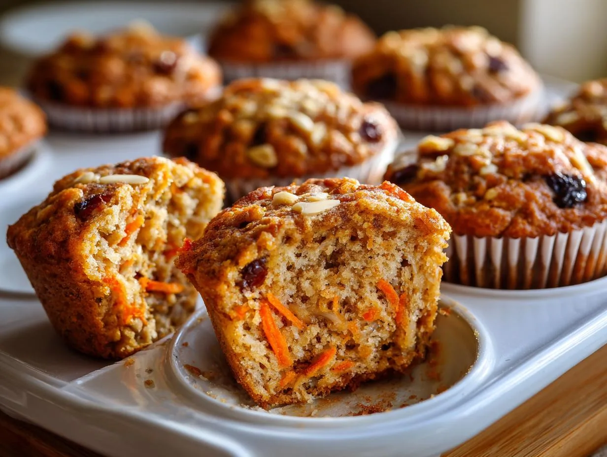 Carrot Cake Oat Cottage Cheese Muffins: 6g Protein Bliss